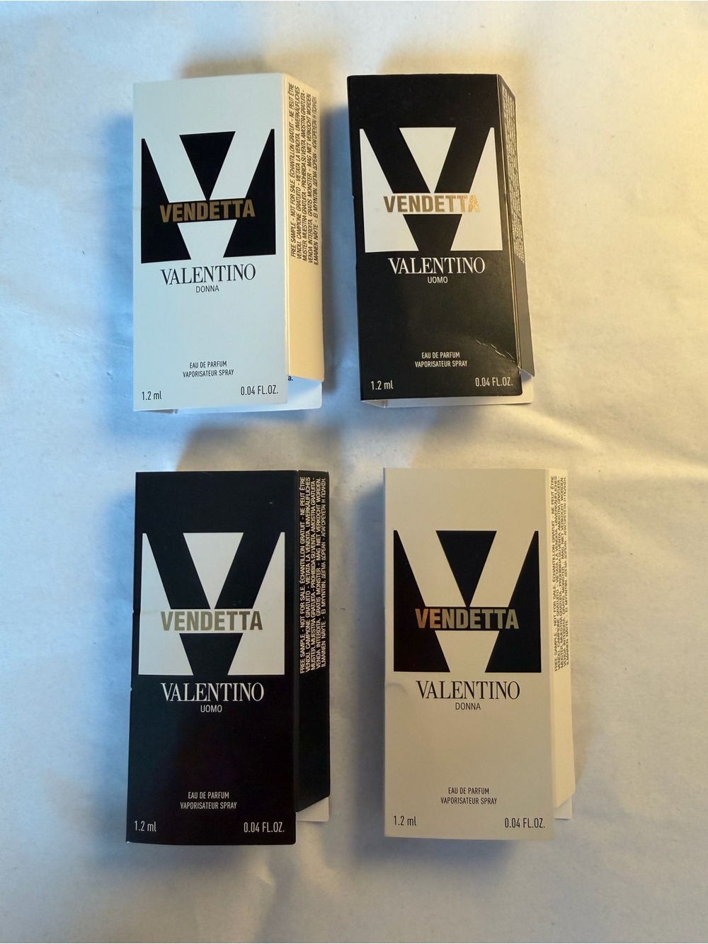 Valentino Vendetta fragrance sample for men and women 4 pack